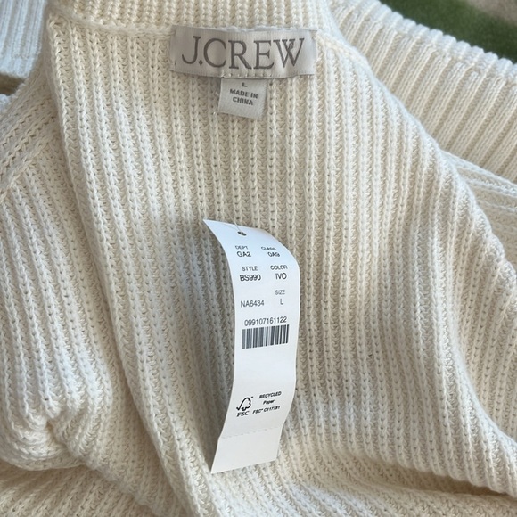 J Crew Cotton Cashmere blend ribbed turtleneck sweater Size L New With Tag - Picture 5 of 5
